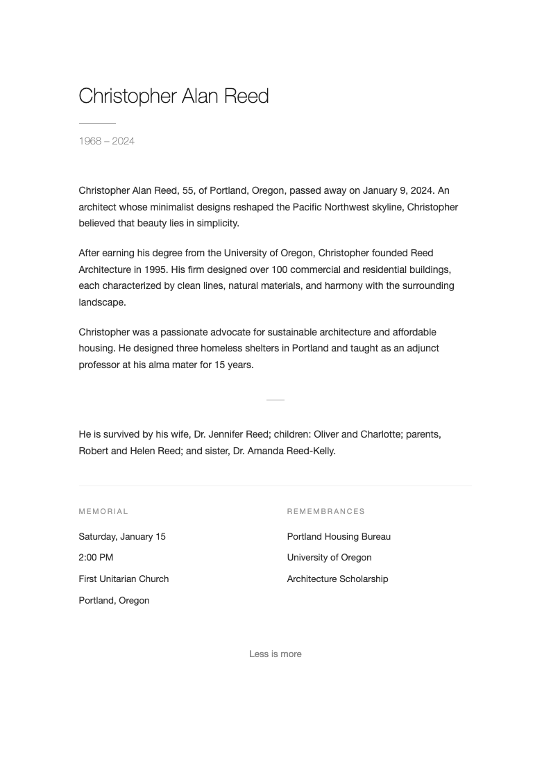 Minimalist white elegant